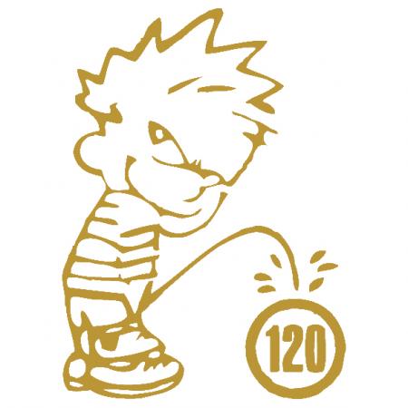 Pinkelmännchen Applikations-Aufkleber - Tempolimit 120 - 303637 Gr. ca. 15cm