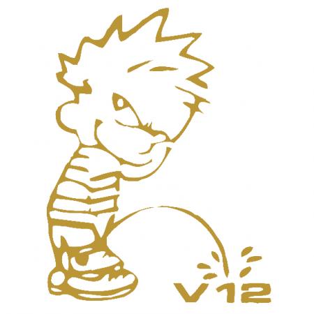 Pinkelmännchen Applikations-Aufkleber - V12 Motor - 303638 Gr. ca. 15cm