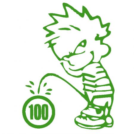 Pinkelmännchen Applikations-Aufkleber - Tempolimit 100 - 303636 Gr. ca. 15cm