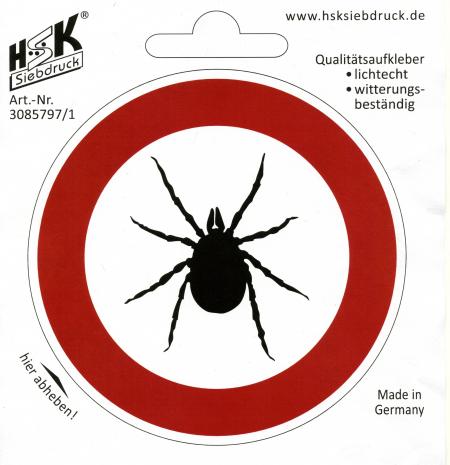 PVC- Aufkleber - Achtung ZECKEN - 308579-1 - Gr. ca. 200x200mm