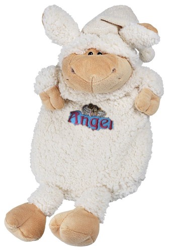 Wärmflasche Wollschäfchen mit Einstickung - Angel - 39319 weiß