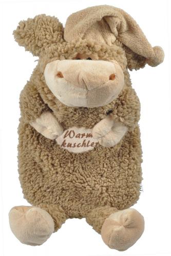 Wärmflasche Wollschäfchen mit Einstickung – Warmkuschler - 39306 braun