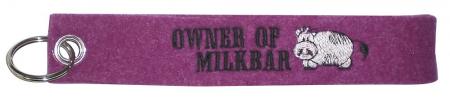 Filz-Schlüsselanhänger mit Stick Owner of Milkbar Gr. ca. 17x3cm 14085 pink