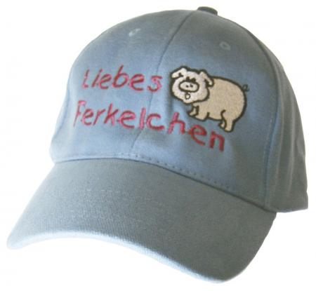 Baseballcap mit Einstickung - Liebes Ferkelchen - 69712 - hellblau