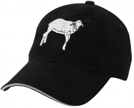 Baseballcap mit Einstickung - Lamm - 68439 schwarz