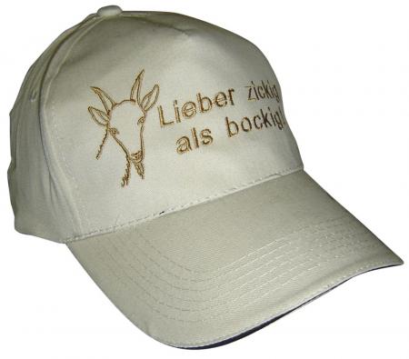 Baseballcap mit Stick - Lieber zickig als bockig - 69711 weiss