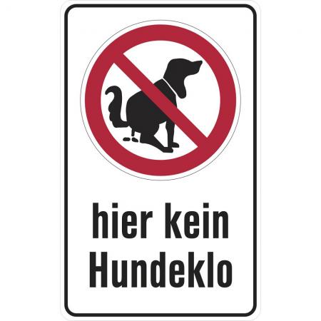 Hinweisschild - Hier kein Hundeklo - Gr. ca. 25 x 40 cm - 308795/1