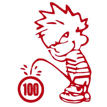 Pinkelmännchen Applikations-Aufkleber - Tempolimit 100 - 303636 Gr. ca. 15cm