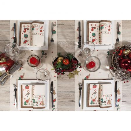 Tissue Tischdecke 3er-Set Weihnachten Schneemann Schaukelpferd Gr. ca. 80cm x 80cm 29667