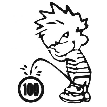 Pinkelmännchen Applikations-Aufkleber - Tempolimit 100 - 303636 Gr. ca. 15cm