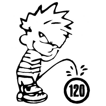 Pinkelmännchen Applikations-Aufkleber - Tempolimit 120 - 303637 Gr. ca. 15cm