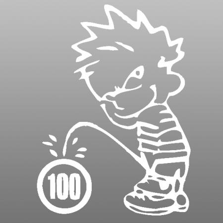 Pinkelmännchen Applikations-Aufkleber - Tempolimit 100 - 303636 Gr. ca. 15cm