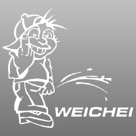 Pinkelmännchen Applikations-Aufkleber - Weichei Mittelfinger - 303618/1 Gr. ca. 15cm