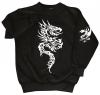 Sweatshirt mit Print - Tattoo Drache - 09020 - versch. farben zur Wahl - schwarz / XL
