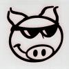 Dekoraufkleber Applikationsaufkleber Pork- Schwein in 4 Farben  AP0921 schwarz