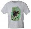 T-Shirt unisex mit Print - Flussbarsch - 09872 graumeliert - Gr. M