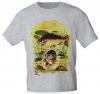 T-Shirt unisex mit Print - Karpfen - 09874 graumeliert - Gr. M