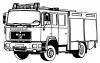 Aufkleber Applikation - Feuerwehrauto Feuerwehrwagen - AP1008 - versch. Farben und Größen