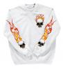 Sweatshirt mit Print - Totenkopf Skull Feuer Flammen - 10112 Gr. S-4XL