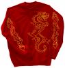 Sweatshirt mit Print - Drache Drake - 10114 - versch. farben zur Wahl - rot / XL