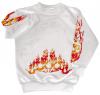Sweatshirt mit Print - Feuer Flammen Fire- 10115 - versch. farben zur Wahl - weiß / XL