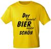 T-Shirt unisex mit Print - Bier macht schön - 10132 gelb - Gr. S-XXL