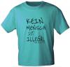 T-Shirt unisex mit Print - KEIN MENSCH IST ILLEGAL - 10143 türkis - Gr. XXL