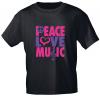 T-Shirt unisex mit Print - Peace  Love Music - 10253 schwarz - Gr. S-XXL