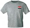 T-Shirt mit Print - Ägypten Fahne Flagge - 10826 grau / L