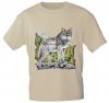 T-Shirt mit Print - Wolf - 10846 - versch. Farben zur Wahl - Gr. S-2XL natur / L