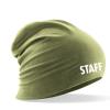 Longbeanie Slouch-Beanie Sommerbeanie mit Textildruck - STAFF - SB55003
