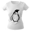 Girly-Shirt mit Print - Pinguin - versch. farben zur Wahl - 12479 - weiß / L