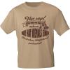 T-Shirt mit Print - ..Glück anfassen.. Schäferhund gestreichelt - 12886 beige Gr. L