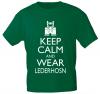 T-Shirt mit Print - Keep calm and wear Lederhosen - 12907 - versch. Farben zur Wahl - schwarz / L