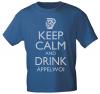 T-Shirt mit Print - Keep calm and drink Äppelwoi - 12912 - versch. Farben zur Wahl - Gr. S-2XL blau / L