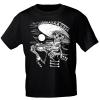 T-Shirt mit Print Skelett mit Geige Sombrero Skull 12998 schwarz Gr. S