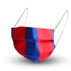 Baumwollmaske mit zertifiziertem Innenvlies - Rot-Blau senkrecht - 15469 + Gratiszugabe