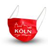 Design Maske in ROT aus Baumwolle mit zertifiziertem Innenvlies - Skyline Köln My Love - 15618 + Gratiszugabe