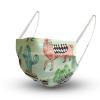 Design Maske aus Baumwolle mit zertifiziertem Innenvlies - Lama in Mintgrün - 15626 + Gratiszugabe