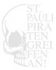 Aufkleber Applikation - Totenkopf Skull Schädel - St. Pauli Piraten greifen an ! - AP1707 - versch. Farben u. Größen