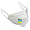 1x FFP2 Maske in Weiß Dt. Herstellung - Ukraine Flagge Emblem - 19711