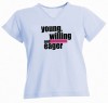 T-Shirt unisex mit Aufdruck - YOUNG WILLING AND EAGER - 09373 - Gr. L