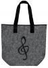 Filztasche mit Einstickung - Notenschlüssel clef - 26042 Shoppertasche Gr. ca. 46,5cm x 39,5cm