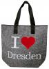 Filztasche mit Einstickung - I Love Dresden - 26238 Shoppertasche Gr. ca. 46,5cm x 39,5cm
