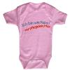 Babystrampler mit Print – Ich bin wie Papa nur Pflegeleichter – 08494 rosa Gr. 0-6 Monate