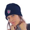 Longbeanie Slouch-Beanie Sommerbeanie mit Textildruck Wappen - BRITAIN Grossbritannien - SB55048 blau