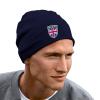 Longbeanie Slouch-Beanie Sommerbeanie mit Textildruck Wappen - BRITAIN Grossbritannien - SB55048 blau