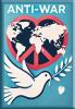 Magnet - Friedenstaube ANTI-WAR Friedenszeichen - Gr. ca. 8 x 5,5 cm - 36576