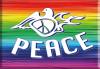 Magnet - PEACE Regenbogenfarben - Gr. ca. 8 x 5,5 cm - 36579