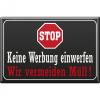 Magnet - STOP KEINE WERBUNG ... - Gr. ca. 8 x 5,5 cm - 38843 - Küchenmagnet